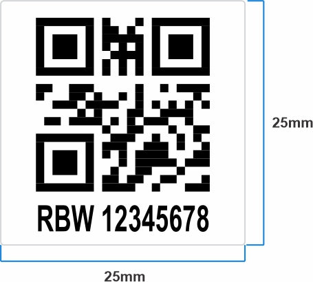 25mm x 25mm Vinyl Waterproof Sticker