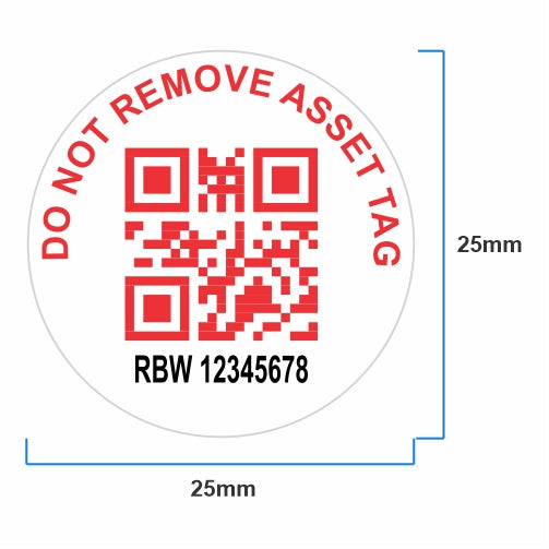 25mm x 25mm Round Vinyl Waterproof Sticker