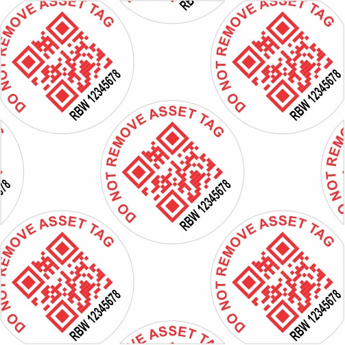 25mm x 25mm Round Vinyl Waterproof Sticker
