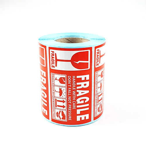 1 Roll Medium FRAGILE, HANDLE WITH CARE, KEEP DRY Sticker 90mm x 50mm 500 Pcs