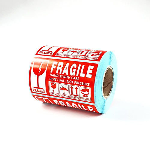 1 Roll Medium FRAGILE, HANDLE WITH CARE, KEEP DRY Sticker 90mm x 50mm 500 Pcs
