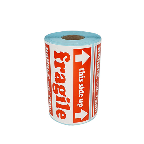 1 Roll Large FRAGILE, HANDLE WITH CARE, KEEP DRY Sticker 152mm x 102mm 500 Pcs