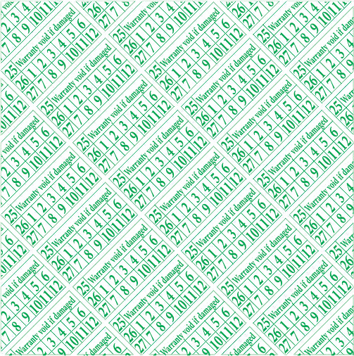20mm x 10mm Destructible Warranty Stickers Green