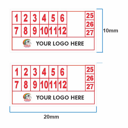 20mm x 10mm Destructible Warranty Stickers Red