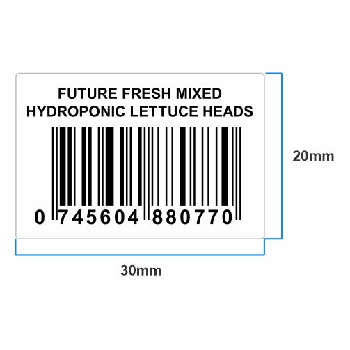 30mm x 20mm Waterproof Barcode Stickers Labels