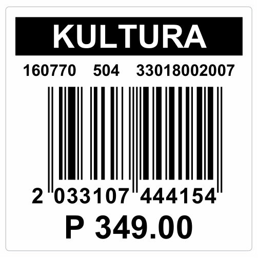 32mm x 32mm KULTURA Watrproof Price Tag Barcode Stickers