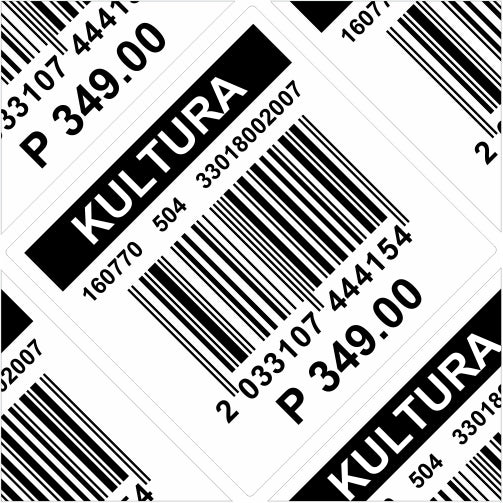 32mm x 32mm KULTURA Watrproof Price Tag Barcode Stickers
