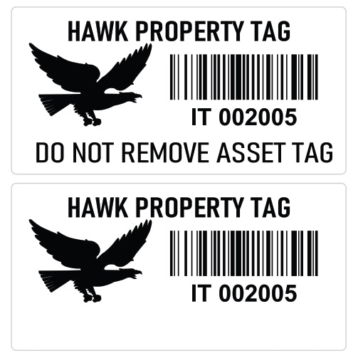 40mm x 20mm Property Tag Vinyl Waterproof Sticker