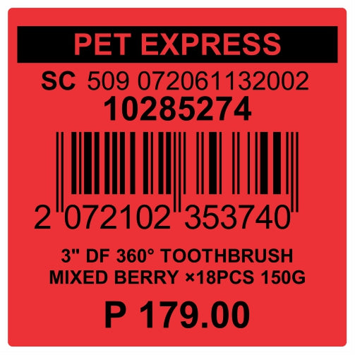 32mm x 32mm Satin RED PET Express Price Tag Barcode Stickers