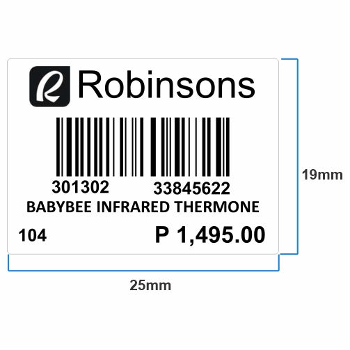 25mm x 19mm White Satin ROBINSONS Price Tag Barcode Stickers