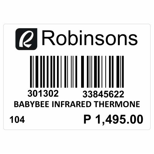 25mm x 19mm White Satin ROBINSONS Price Tag Barcode Stickers