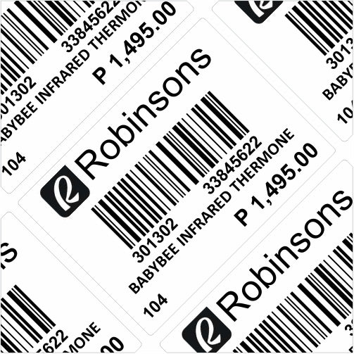 25mm x 19mm White Satin ROBINSONS Price Tag Barcode Stickers