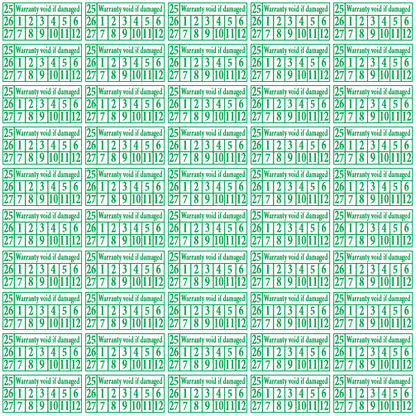 20mm x 10mm Destructible Warranty Stickers Green