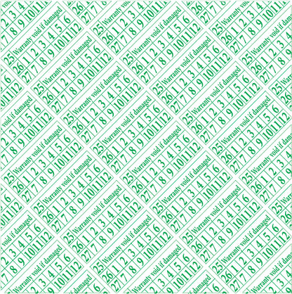 20mm x 10mm Destructible Warranty Stickers Green