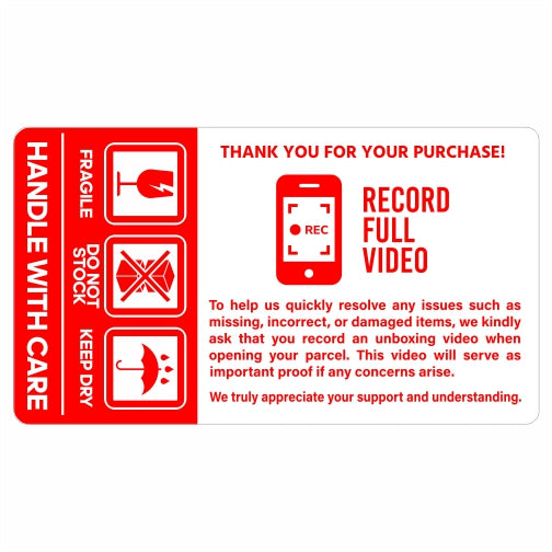 1 Roll Reminders FRAGILE, HANDLE WITH CARE, KEEP DRY Sticker 3.5 x 2 500 Pcs